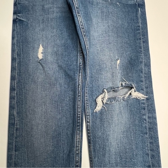 Zara Womens The Slim Boyfriend Distressed Jeans Womens 4 In Valley Blue Mid Rise - Picture 6 of 11